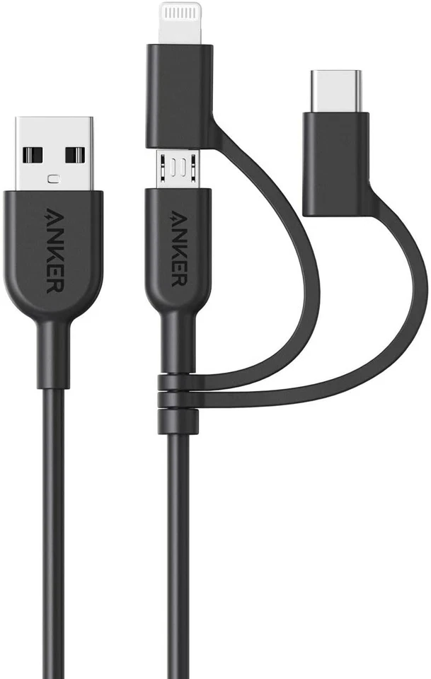 Anker 3in1 Charging Cable Multi Function Charger Cord for iPhone/USB-C/Micro USB - Image 1 of 1