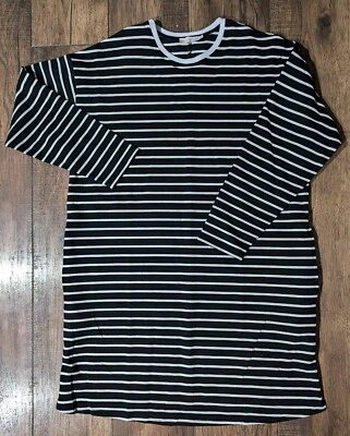Oriane Women's Maternity Sweatshirt Dress Tunic Black White Stripe Size Med NWT - Image 1 of 4