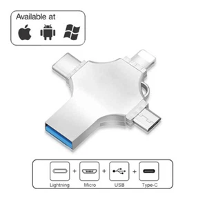 Napęd flash USB typu C pendrive pamięć 4 w 1 do iPhone 7 8 X Samsung - Zdjęcie 1 z 11