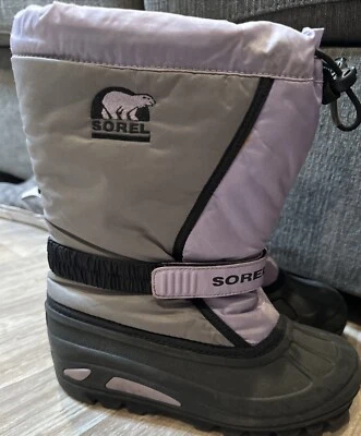 Sorel Flurry NY1590-542 Size 4 US Youth Waterproof Winter Boots Purple/Gray - Image 1 of 4