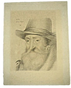 Raro VECCHIO Pierre Quesnel 1574 Stampa arte francese vintage su carta 1907 - Foto 1 di 11