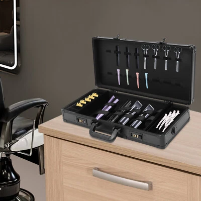 Mala de transporte para barbeiro estilista caixa para cortadores aparadores tesoura pentes - Imagem 1 de 4