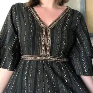 Abito donna Molly Bracken taglia XL manica corta tessuto contadino nero nuovo con etichette - Foto 1 di 11