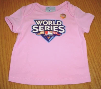 Nueva Camiseta Rosa Serie Mundial MLB Bebé Niñas 6/9 Meses Foto 1 de 4