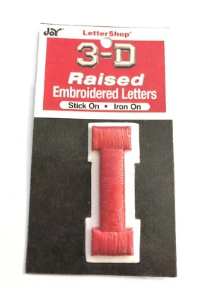Joy Letter Shop Red I 2” Iron Stick On Embroidered Patch Craft Appliqué Sewing - Image 1 of 4