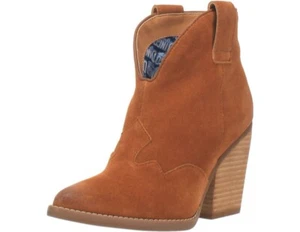 Dingo Western Boots Womens Flannie Leather Bootie Snip Toe DI342 - Picture 1 of 10