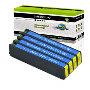 Paquete de 4 cartuchos de tinta amarillos 972A GREENCYCLE para HP PageWide 377dw Pro 577dw 577z - Imagen 1 de 6