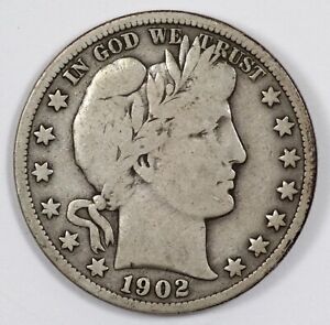 1902-S Barber US Silver Half Dollar 50C San Francisco