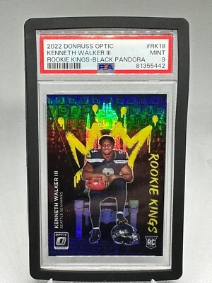 Kenneth Walker 2022 Optic Rookie Kings Black Pandora /25 PSA 9 Seattle Seahawks - Image 1 of 2