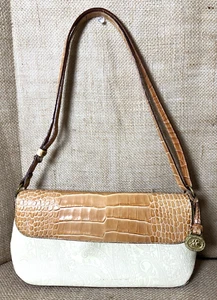 Brahmin Vintage Daria Monaco Tracolla Spalla Ferramenta Oro Beige e Marrone - Foto 1 di 15