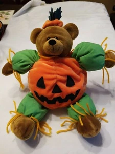 Unique Halloween Teddy Bear Pumpkin Beanpals 12" - Picture 1 of 5