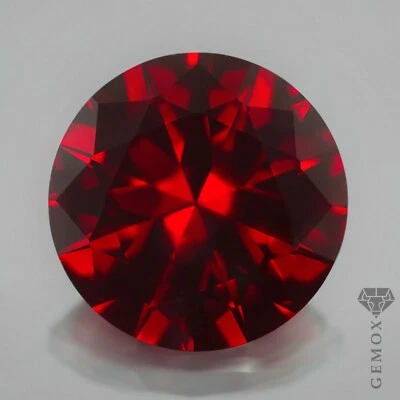 Ruby Loose Gemstone Round Cut Classic Ruby Color Dark Raspberry Red Lab Stone EU - Image 1 of 4