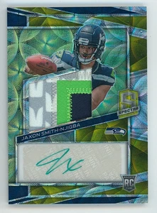 2023 Panini Spectra Jaxon Smith-Njigba Rookie Neon Green Prizm Patch Auto 19/35 - Picture 1 of 2