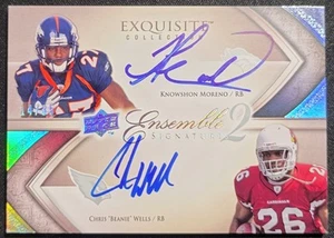 KNOWSHON MORENO/CHRIS BEANIE WELLS 2009 EXQUISITO DOBLE AUTO RC/35 RC SPRC - Imagen 1 de 2