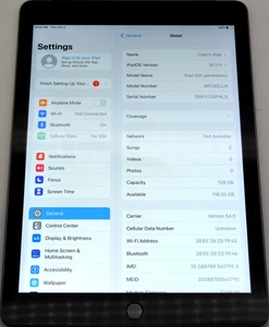 Apple iPad 5ta generación 128 GB (A1823) DESBLOQUEADO OPERADOR VERIZON *USADO/PROBADO* - Imagen 1 de 3