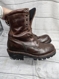 Red Wing 4417 Logger Men Waterproof Safety Toe Work Boots Size 10 D E076 - Picture 1 of 16