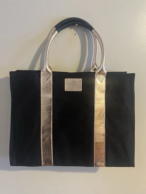 Bolso de Mano Victoria's Secret Fin de Semana Grande Negro y Oro Rosa Foto 1 de 4