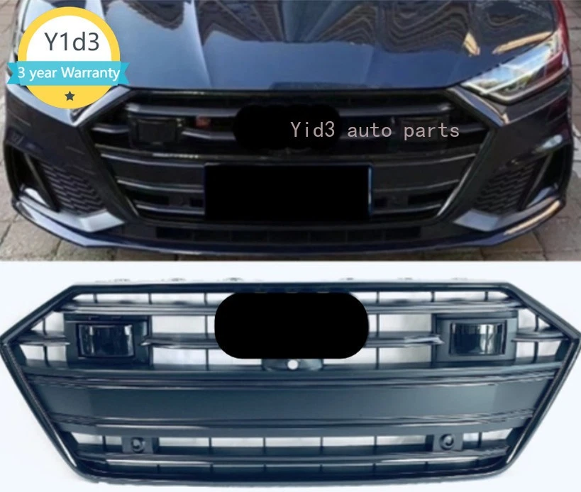 For Audi A7 S7 2019-2022 S7 Style Front Bumper Black Radiator Grille Grill+ACC - Image 1 of 3
