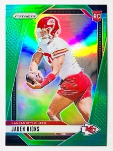 Prizm Jaden Hicks Green Holo Prizm Refractor Rookie SP RC 336 KC Chiefs NFL 2024 - Imagen 1 de 12