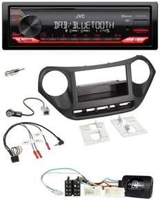 JVC Bluetooth USB DAB Lenkrad Autoradio für Hyundai i10 ab 2014 schwarz - Bild 1 von 10
