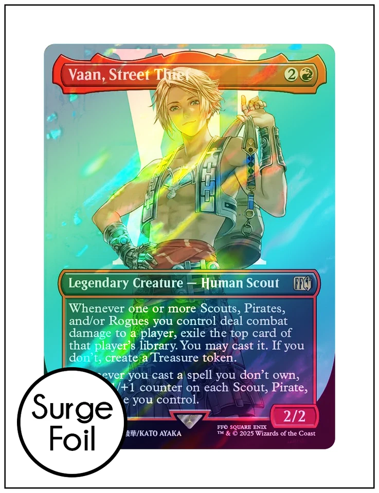1x Vaan, Street Thief, Borderless Surge Foil, Final Fantasy, Magic MTG NM - Image 1 of 1