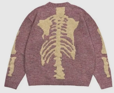 Men Women Kapital Vintage Round Neck Bone Skeleton Knitted Sweater - Image 1 of 4