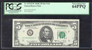 FR. 1972-K* 1969-C $5 *STAR* FRN FEDERAL RESERVE NOTE DALLAS, TX PCGS UNC-64PPQ - Picture 1 of 2