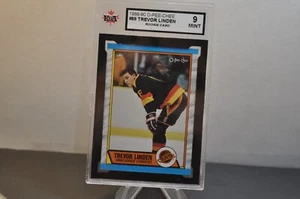 1989-1990 o-pee chee hockey card #89 trevor linden rookie card ksa 9 nhl - Bild 1 von 6