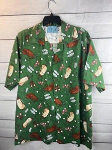 I Muk Suk Original Pearl Snap Classic Golf Gear Allover Print Grün Gr. XL Neu ohne Etikett - Bild 1 von 11
