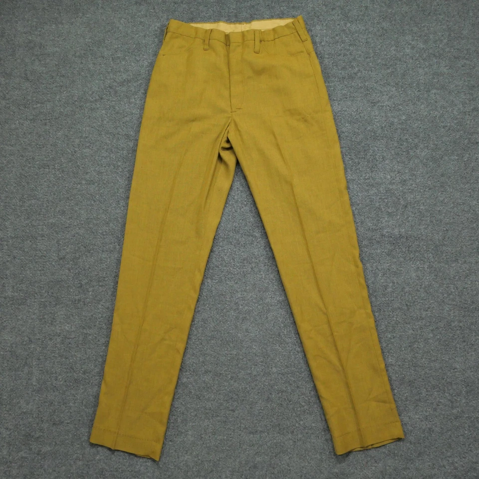 Vintage Pants Mens 29x32 Yellow Mustard Wool Duck Slacks Rockabilly Western 50s - Image 1 of 4