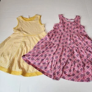 Hanna Andersson bundle of 2 play dresses pink yellow summer - Picture 1 of 13
