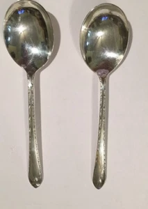 Paar Sahnesuppenlöffel • Wm Rogers & Sons "Exquisit" guter Vintage Zustand - Bild 1 von 3