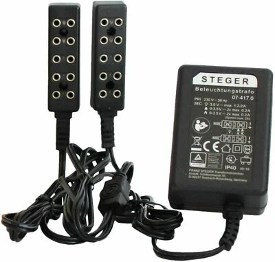 STEGER Kahlert 60976 Ruhe-Flackerlicht-Trafo für Puppenhäuser/Krippen - 3,5/4,5V 7 VA