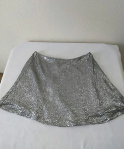 Arizona Girl's Size XL Silver Sparkly Short Skirt Sequins A3  - Picture 1 of 6