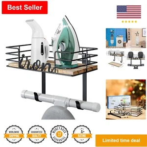 Compact Rustic Iron and Ironing Board Holder - Space-Saving - Stylish Wall Mount - Picture 1 of 9