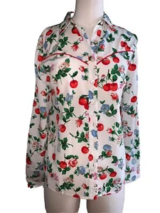 NUEVO CON ETIQUETAS ASOS DESIGN Camisa Top Occidental Estampado Floral Cereza Agotada $51 Talla 2 EE. UU. - Imagen 1 de 5