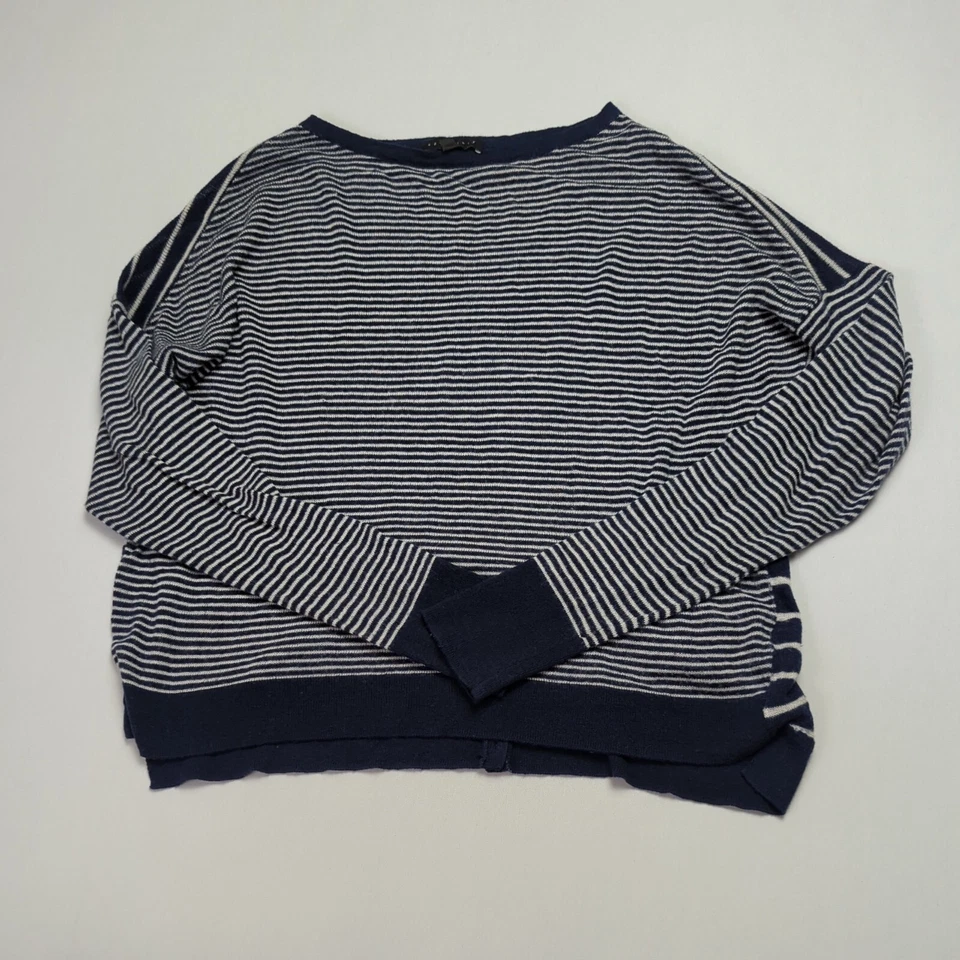 Sanctuary Womens Medium M Size Blue Striped Cropped Sweater Wool Cashmere Blend - Image 1 of 4