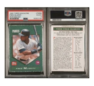 1992 Topps Magazine FRED McGRIFF #TM86 🔥PSA 4 VG-EX🔥 Perforated - Picture 1 of 1
