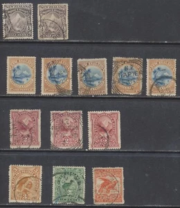New Zealand Stamps 1898: SG246,b; 247,d;248,b;251(dam);254;257 CV £103.65 - Picture 1 of 2