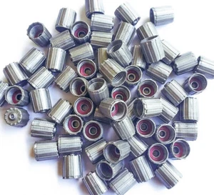 Gray Tire Valve Caps (Style 1) - Plastic - Sets of 10, 25, 50 or 100 - Universal - Picture 1 of 11