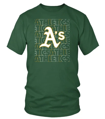 OAKLAND ATHLETICS GREEN LETTERMAN BASEBALL SPORT TEAM T-SHIRT Cover