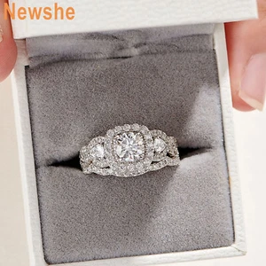 Newshe Pure Silver Wedding Ring Sets for Women Promise Ring Sets for Her CZ - Picture 1 of 19