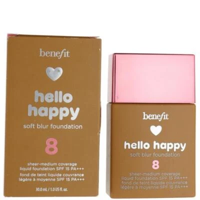 Benefit Hello Happy Soft Blur Foundation Shade #8 SPF15 / PA++ 30ml - Image 1 of 2