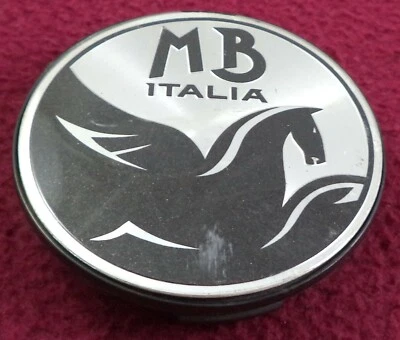 Tapa central de rueda personalizada MB Italia Wheels plateada/negra (1) Foto 1 de 2