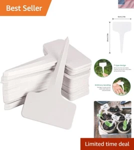 100 Pcs Waterproof T-Type Plastic Plant Labels - Durable Garden Markers 6x10cm - Picture 1 of 9