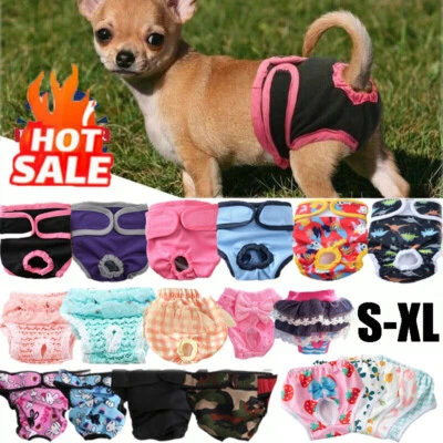 Pet Dog Puppy Diaper Pants Nappy Physiological Sanitary Panties Underwear Female - Image 1 of 4