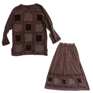 Sacred Threads Womens Skirt Set Hippie Boho Patchwork Size OS Vintage - Picture 1 of 21