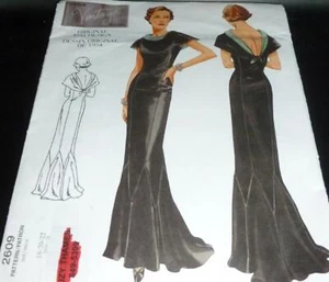 De Colección Vogue 1934 Diseño Original Modelo Vestido Capelet Disfraz Costura Patrón 18-22 - Imagen 1 de 3