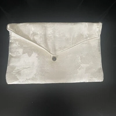 Jessica McClintock Bridal Lingerie White Wedding Bride Floral Pouch Clutch Bag - Image 1 of 4