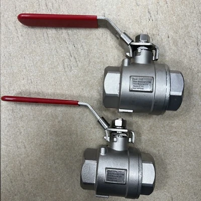 MICROFINISH 11/2" Ball Valve Full Port 316 Stainless Steel 1000 WOG Water 2 PACK - Image 1 of 4